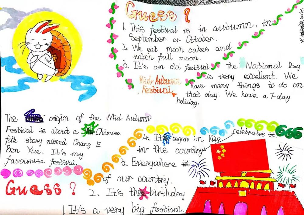 三8 杨星瑶Festivals    手抄报