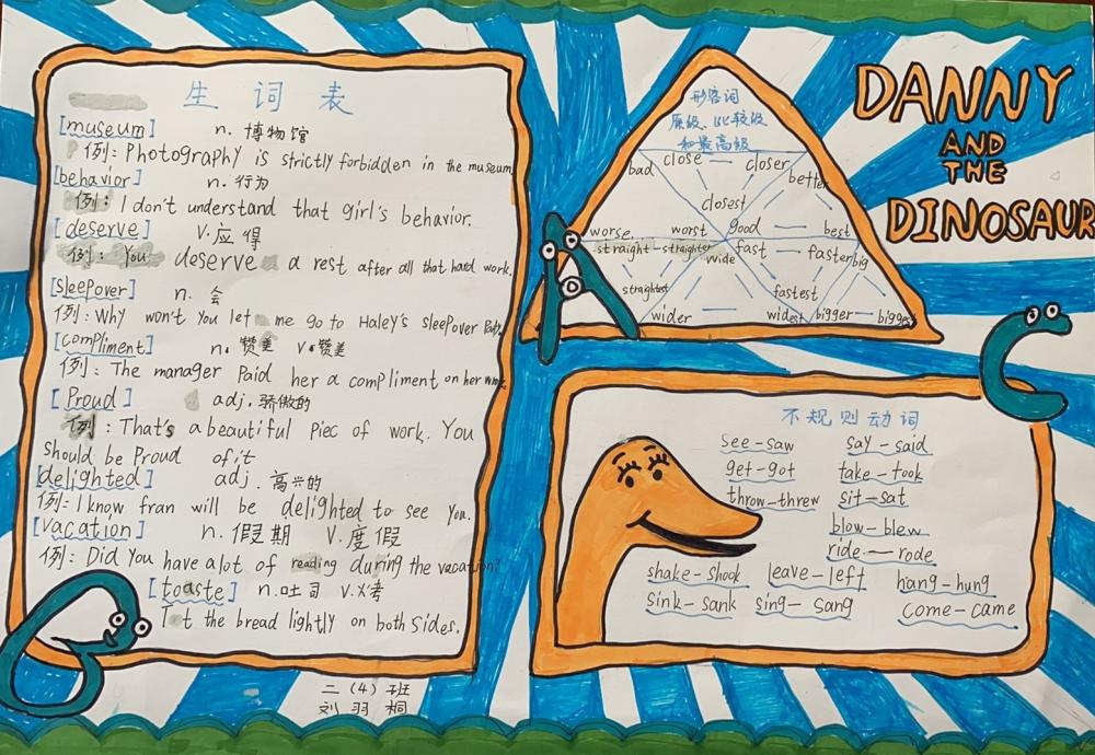 二年4班 24号 刘羽桐 Danny and the dinasour
